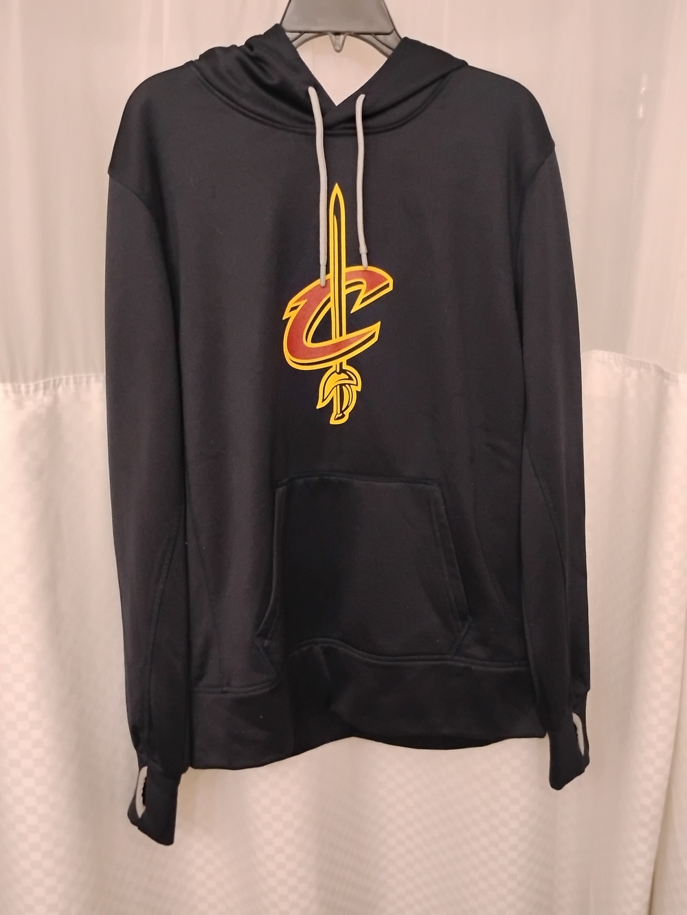 47 Brand UTS Cleveland Cavaliers Hoodie Sweatshirt Mens Large L Black Gold Sword